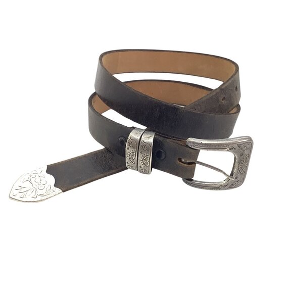 Native American Handcrafted Ladies Black Leather Belt Buckle Baileywicke John 01 main image 5